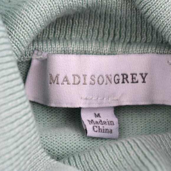 Women's Madison Grey Long Sleeve Turtleneck Knit Top MEDIUM Lime Green - Picture 10 of 11
